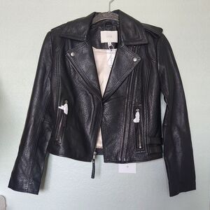 Joie Leolani Leather Biker Jacket XS NWT